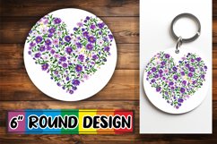 Round Design Heart of Flowers Sublimation PNG Product Image 1
