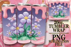 Playful Moments 20oz tumbler wrap, 3D Flowers Product Image 1