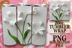 Elegant Bloom Beauty: 3D Tumbler Sublimation Product Image 1