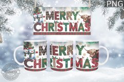 Merry Christmas Mug Wrap - Christmas Mug Sublimation Product Image 1