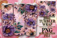 Vibrant Glitter Flower Tumbler Wrap - Summer Glow Product Image 1