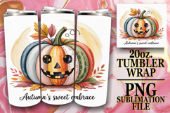 ENCHANTING VIBES 20oz TUMBLER WRAP, Pumpkin Watercolor Product Image 1