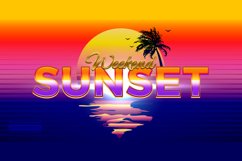 Weekend Sunset Retro Text Effect with vibrant concept Product Image 1