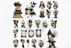 Dark Whimsy Peculiars Clipart and Backgrounds for Journals Product Image 14
