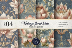 Indian heritage Lotus Pattern | Lotus botanical Florals Product Image 1