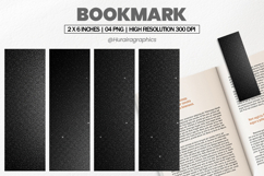 Black Glitter Bookmark PNG, Bookmark Sublimation Product Image 1