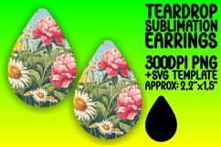 Whimsical Retro Flower Earring Selection PNG Product Image 1