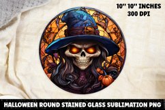 Halloween Stained Glass Sublimation PNG | Skull | Ghost Product Image 1