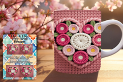 Fashionable 11oz Mug Wrap Png Artwork , Flowers Heart Product Image 1