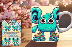 Elegant 15oz Mug Wrap Png Artwork , Monster Product Image 1