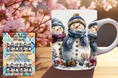 Winter Gingerbread Mug Wrap 11oz/15oz Sublimation Design Product Image 1