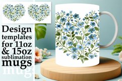 Sublimation Mug Wrap Heart of Flowers Pattern Product Image 1