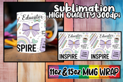 Bright journeys sublimation mug wrap, Teacher Product Image 1