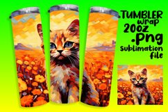 Sweet Kitty in Floral Tumbler Wrap Design Product Image 1
