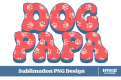 American Dog Papa 4th of July USA Paw DTF PNG Sublimation Product Image 1