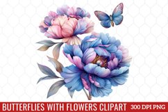 Butterflies With Flowers Clipart Product Image 1