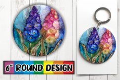 Gilded 3D Floral PNG Sublimation Rounds Product Image 1