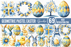 Geometric Pastel Easter Clipart Bundle PNG Product Image 1