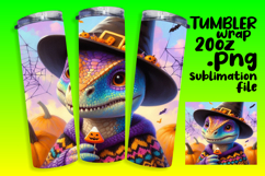 VIBRANT 20oz Tumbler Artwork for Gifts , Halloween Dino Product Image 1