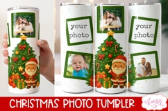 Christmas Photo tumbler wrap sublimation, Santa tumbler PNG Product Image 2