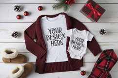 Christmas Family Matching Group Flat Lay T-Shirt Mockups Product Image 1