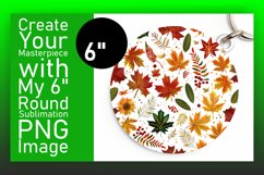 Fall Foliage Watercolor Round Design Art Keychain Product Image 1