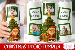 Christmas Photo tumbler wrap sublimation, Santa tumbler PNG Product Image 2