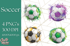 Soccer Clipart PNG with Team Color Paint Splash Design Product Image 1