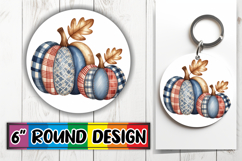 Timeless Sublimation Circle PNG, Pumpkin Watercolor Product Image 1