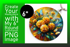 Bright Round Design Sublimation Template , Flowers Product Image 1