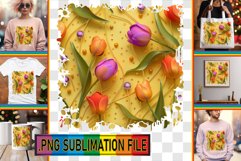 Blossom Dreams: 3D Floral Print PNG Design Product Image 1