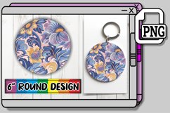 Floral Radiance: Sublimation Circles &amp; Keychain Product Image 1