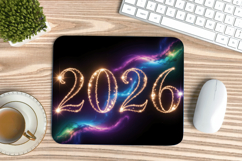Happy New Year PNG Mouse Pad,Festive New Year's Eve 2026 PNG Product Image 1