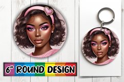 Unique Circle Keychain Magic PNG, Love Girl Product Image 1