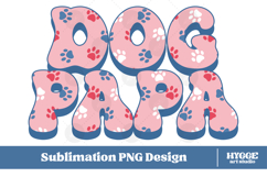 American Dog Papa 4th of July USA Paw DTF PNG Sublimation Product Image 1