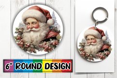 Retro Holiday PNG for Keychain Round Design Watercolor Product Image 1
