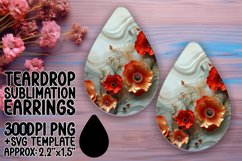 Glitter 3D Marble Teardrop Earring Design for Tumbler Product Image 1