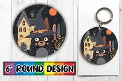 Halloween Boho Animal Round Design Autumn Keychain Product Image 1