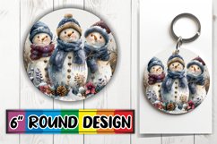 Winter Gingerbread Round Design Keychain Sublimation Product Image 1