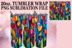 Colorful Tumbler Wrap 20oz Stained Glass Tree Sublimation Product Image 1
