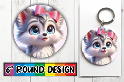 Joyful Coaster Round Design PNG, 3D Dog Product Image 1