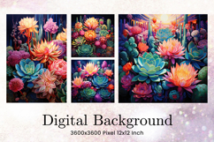 Lotus Flower Background Paint Wall Art Watercolor Wallpaper Product Image 1
