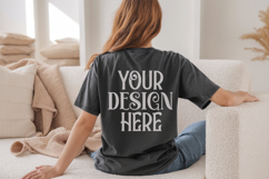 Black Comfort Colors C1717 Shirt Mockup, CC 1717 T-shirt C Product Image 1