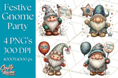 Winter Metallic New Year Gnomes PNG Clipart Product Image 1