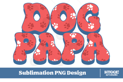 American Dog Papa 4th of July USA Paw DTF PNG Sublimation Product Image 1