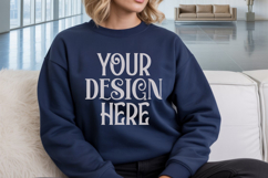 Navy Gildan 18000 Sweatshirt Model Mockups Product Image 1