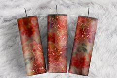 Abstract Alcohol Ink Red Floral Gold Foil 20 oz tumbler wrap Product Image 1