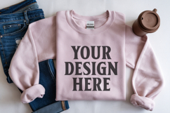 Daisy Gildan 18000 Folded Flat Lay Mockups Product Image 1