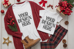 Christmas Family Matching Group T-Shirt Mockups | Holiday Fl Product Image 1