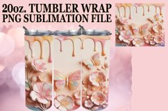 BREATHTAKING SUNSETS 20oz TUMBLER WRAP, 3D Flowers Product Image 1